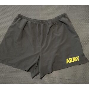 Army Shorts Mens XL Black PT Running Athletic Gym Drawstring Elastic Waist Lined
